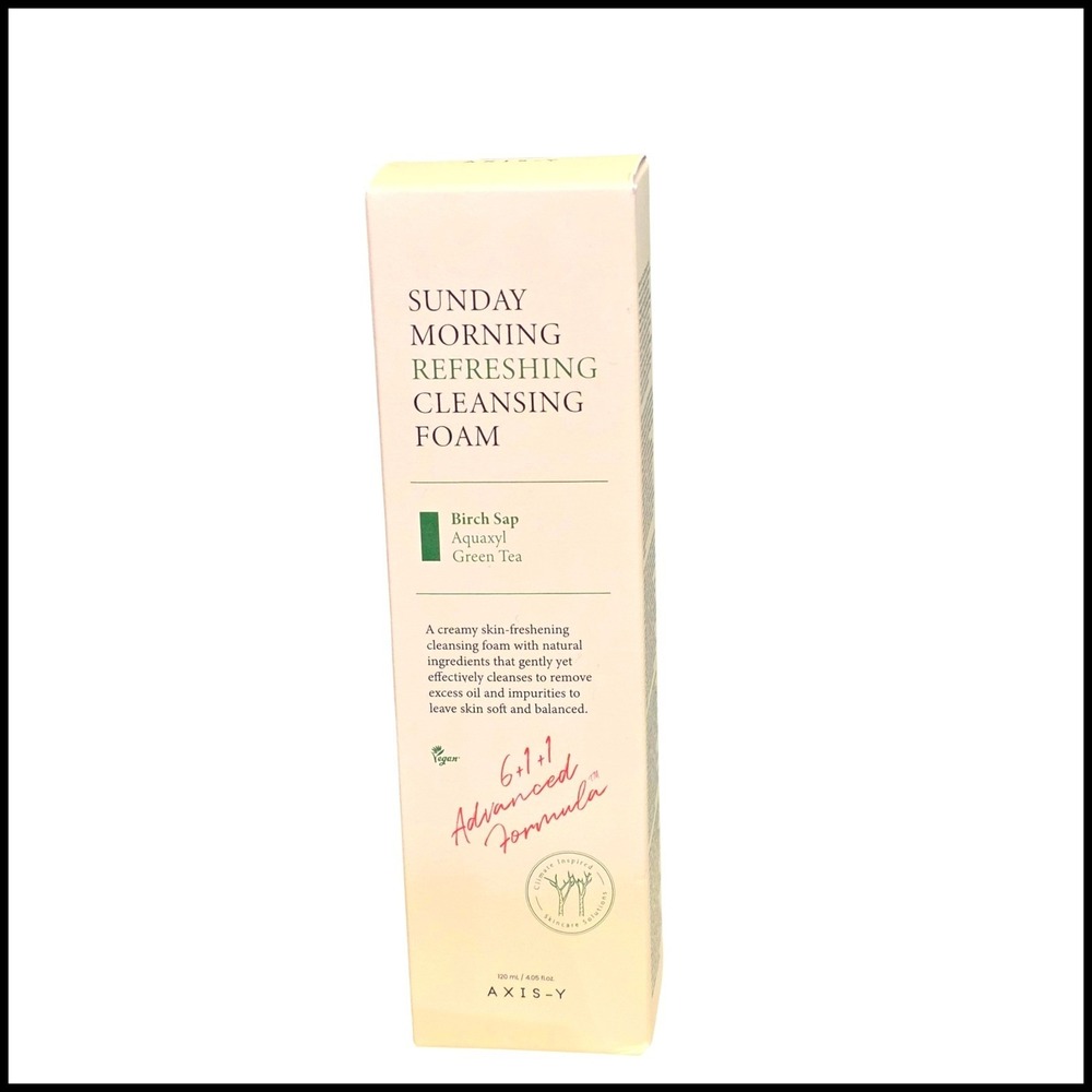 AXIS Y Sunday‎ Morning Refreshing Cleansing Foam Birch Sap Aquaxyl 120ml Full Sz